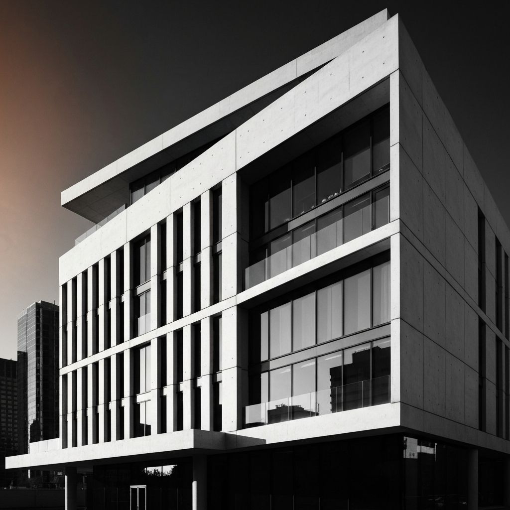 Elegant law office interior with warm lighting